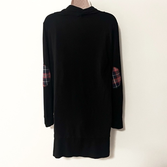 Pink Blush Maternity Cowl Neck Long Sleeve Black Plaid Tunic Top Pullover Medium - Picture 4 of 8